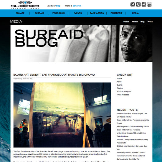 SurfAid Board Art Benefit in SF is a Smash...