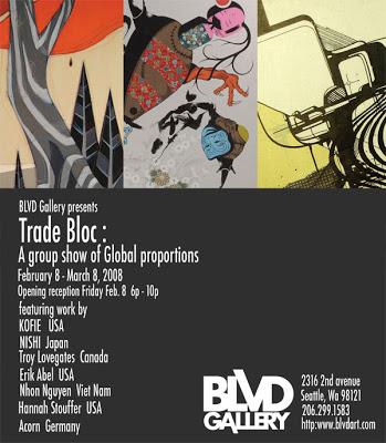 Feb. 8th: "Trade Bloc" Group show at BLVD Gallery in Seattle