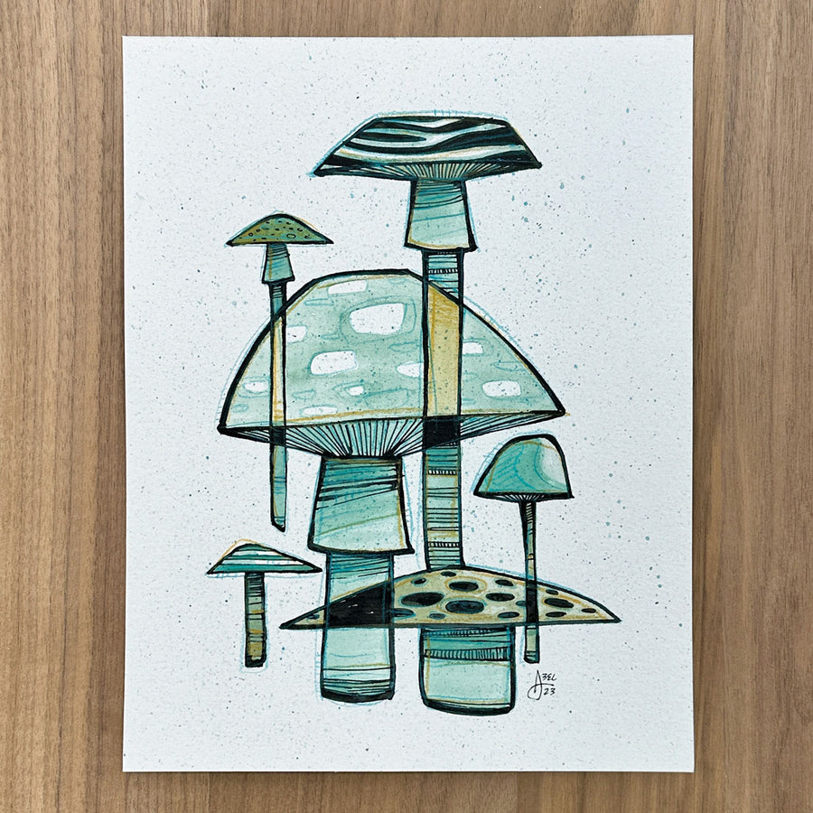 Mushrooms Art on Paper