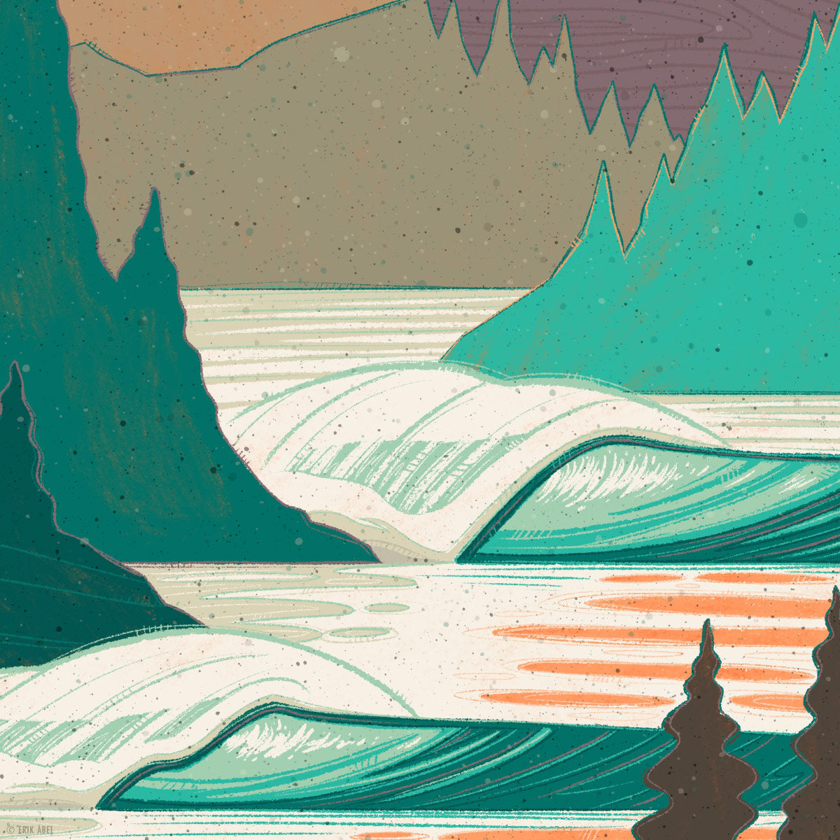 PNW Collection | Coastal Surf Art Print | Abel Arts