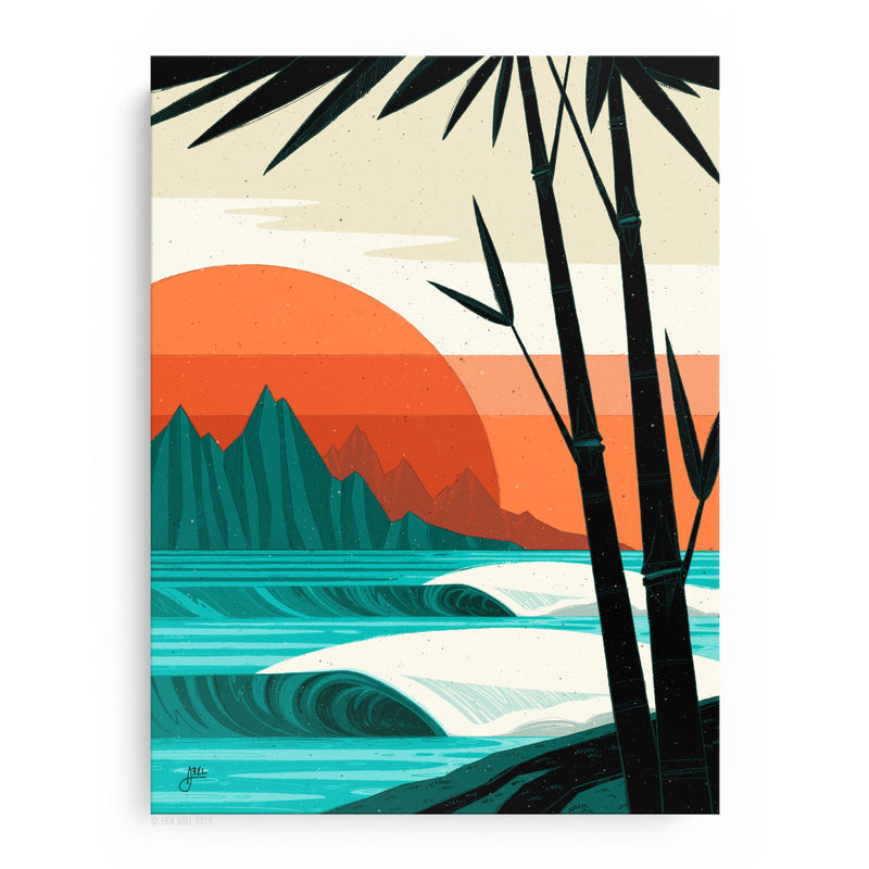 Bamboo groove print by the Surf Art by Erik Abel