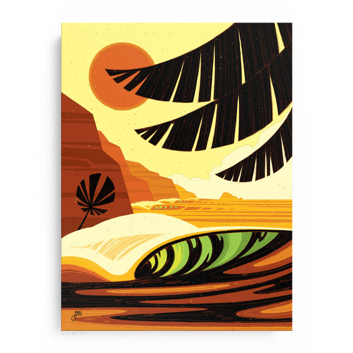 Tropical surf art print by Erik Abel.