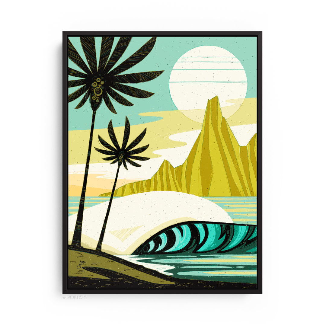 Surf Art Collection | Green Palm Point Print | Abel Arts