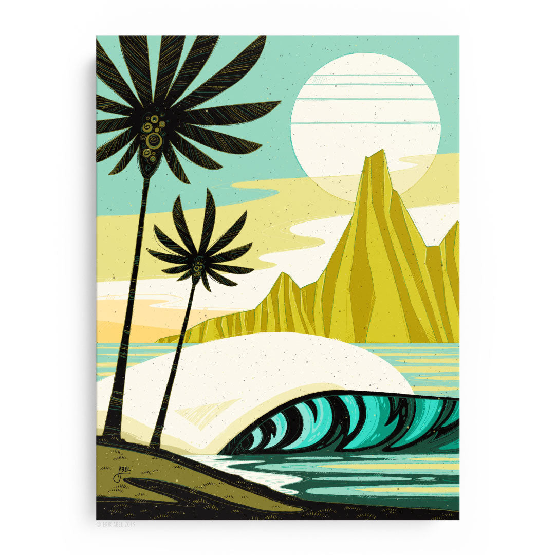 Surf Art Collection | Green Palm Point Print | Abel Arts