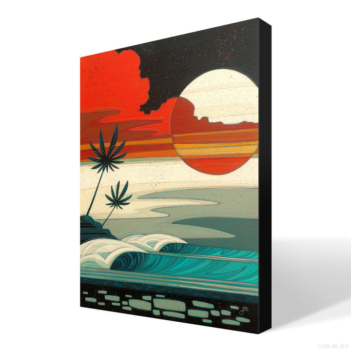 3D shot of Tropical surf art print by Erik Abel.