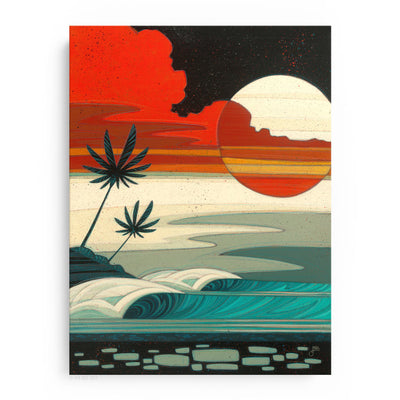 Tropical surf art print by Erik Abel.