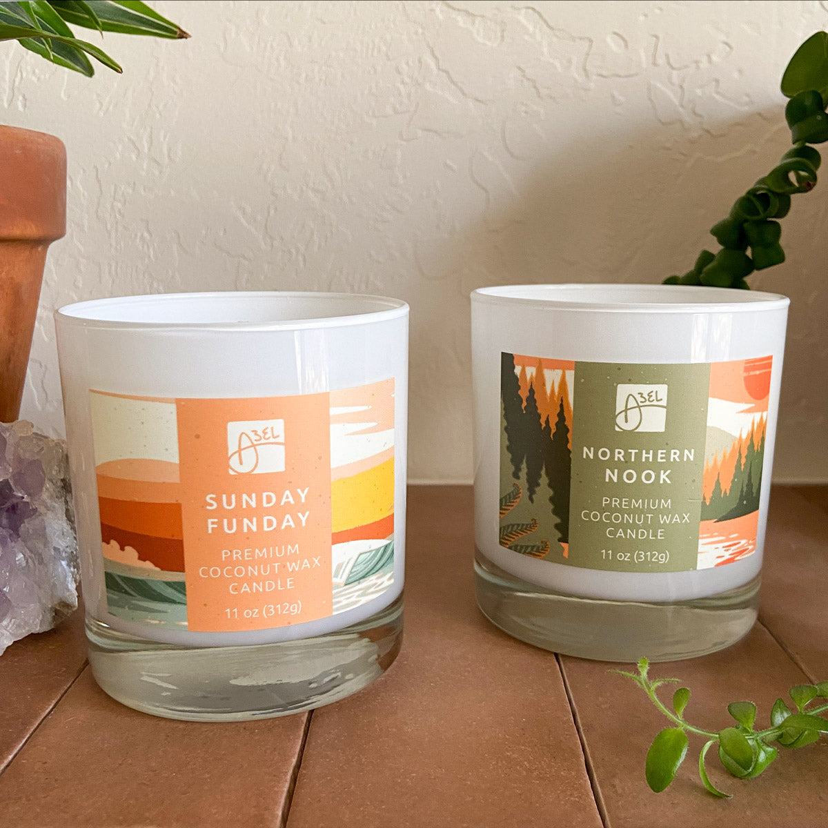 Premium Coconut Wax Candle - Warm & Woody Scent | Abel Arts