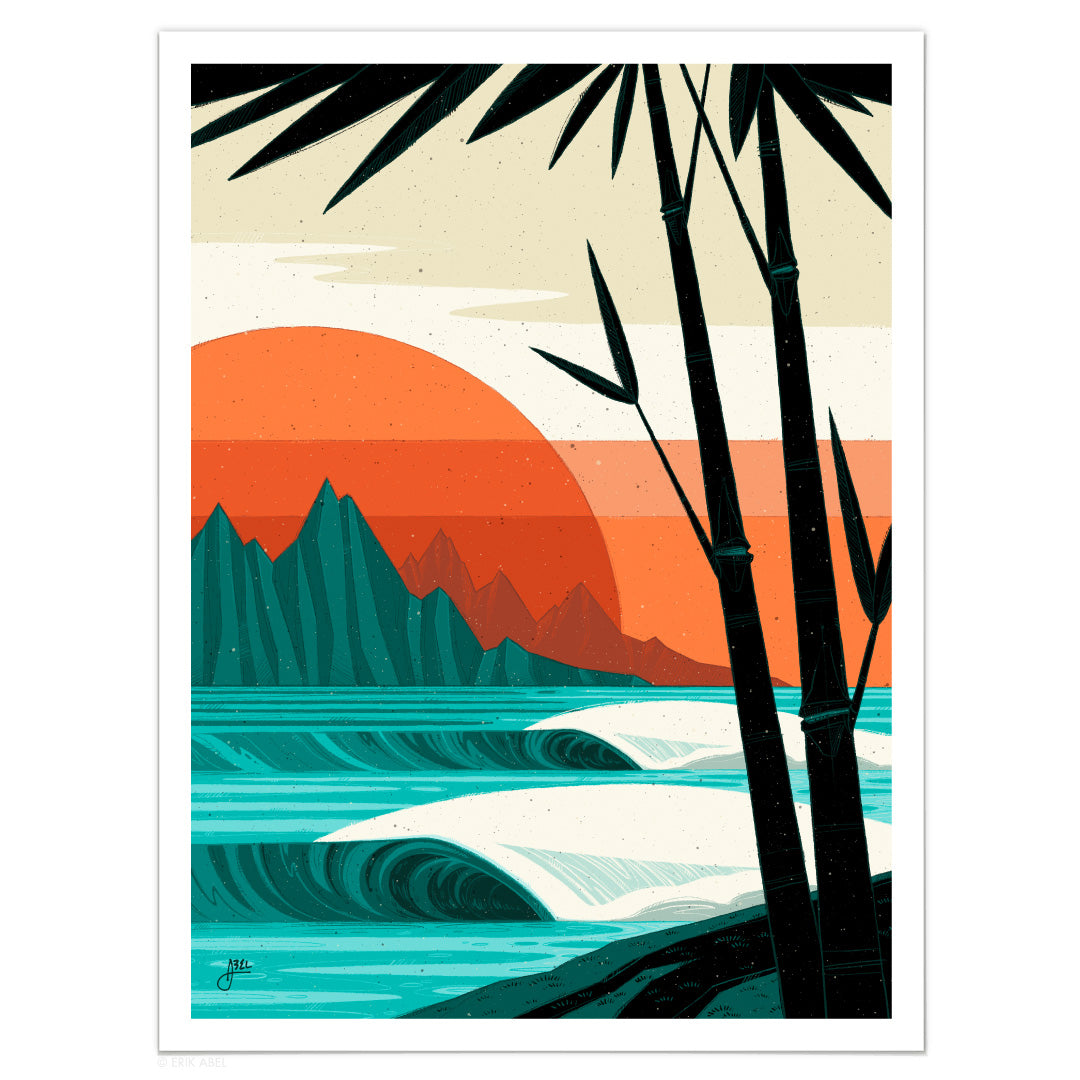 Surf Art Collection | Bamboo Groove Print | Abel Arts