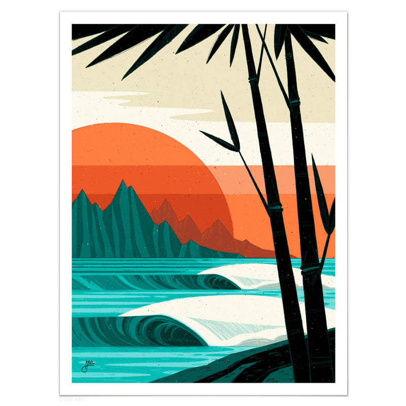 Bamboo groove print by the Surf Art by Erik Abel