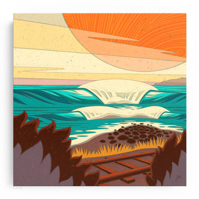  Captivating surf art featuring iconic waves at Trestles in Canva