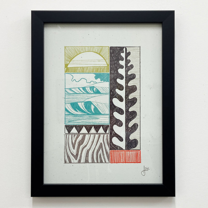 Sea Blocks 1 - Framed Paper Print