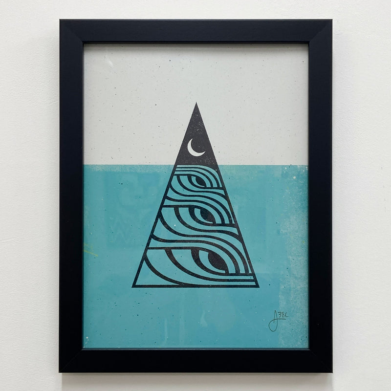 Tri Wave Stamp - Framed Paper Print